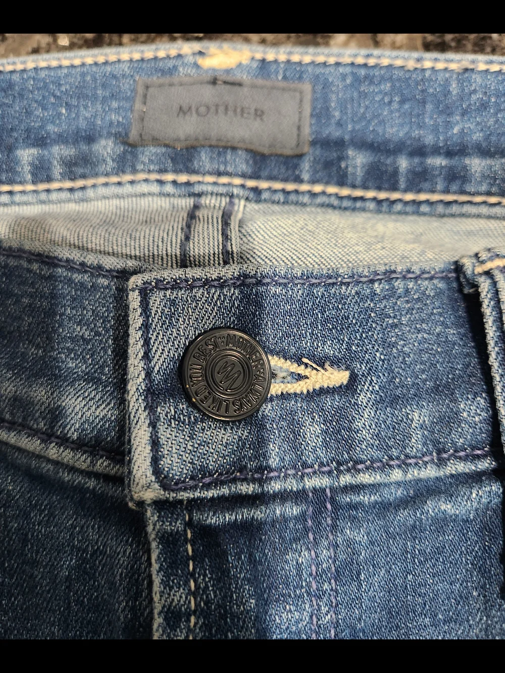 MOTHER Dazzler  Wome's Medium Blue Slim Straight Jeans